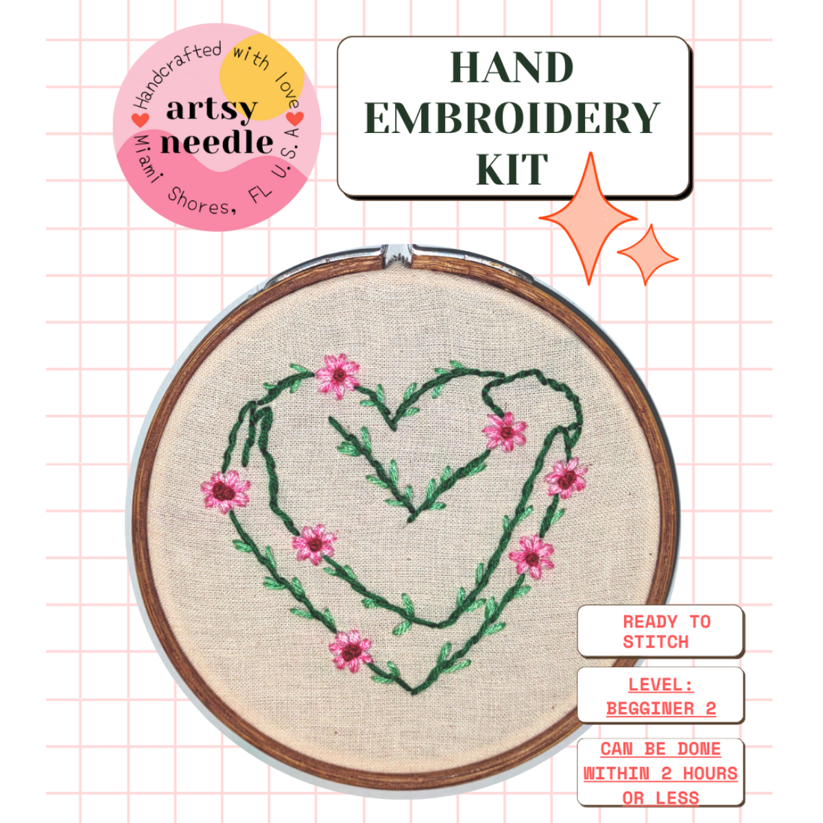 PDF DOWNLOAD DIY Embroidery Kit for Beginners Your Emotions Are Welcome  Here Modern Needlework Pattern for Adults Learn to Stitch 